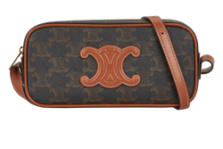 Triomphe Mini Camera Bag, Canvas, Brown, F BB 1242, DB/B, 3*